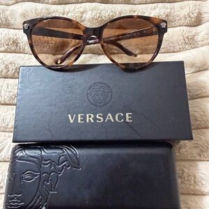 Versace Brown Sunglasses with Black Accents